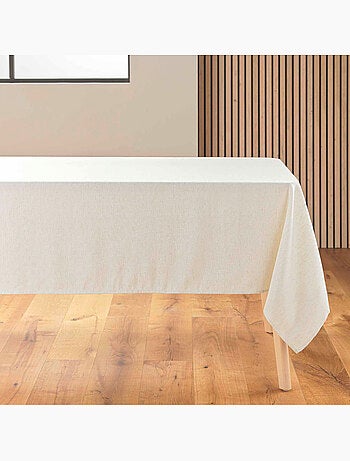 Nappe rectangle en poly-lin avec finition ourlet