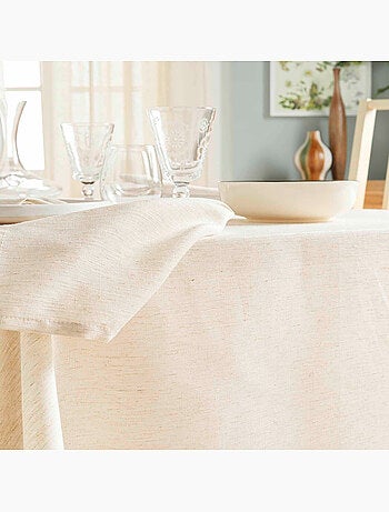 Nappe rectangle en poly-lin avec finition ourlet