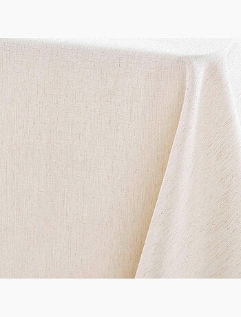 Nappe rectangle en poly-lin avec finition ourlet