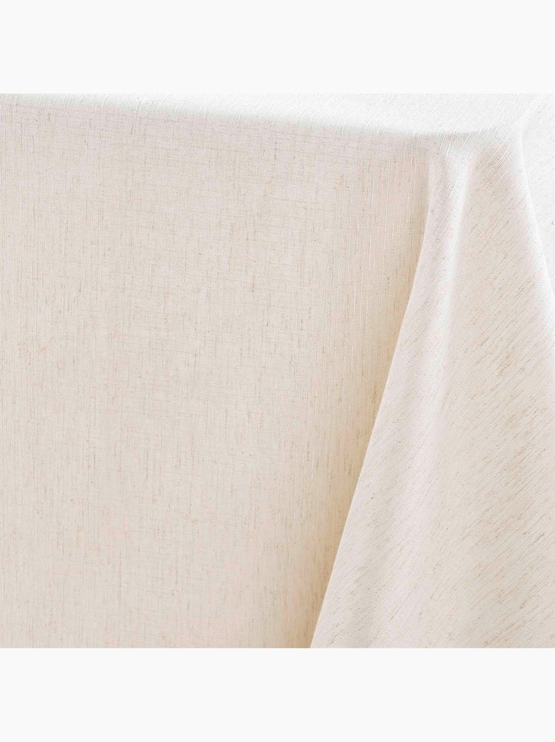 Nappe rectangle en poly-lin avec finition ourlet Beige clair - Kiabi