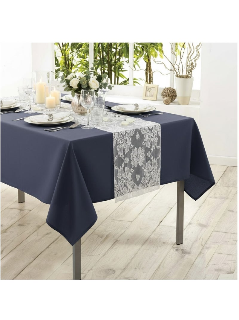 Nappe rectangle en polyester anti tache Ardoise - Kiabi