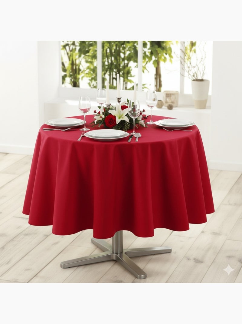 Nappe rectangle en polyester anti tache Rouge - Kiabi