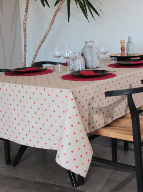 Nappe rectangle enduite à pois - Kiabi