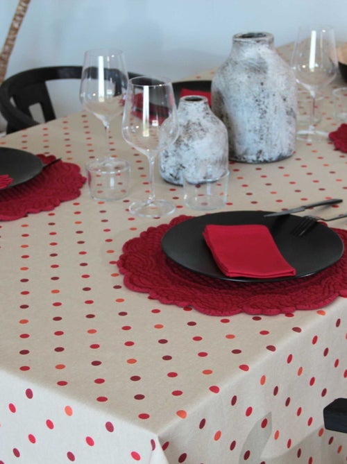 Nappe rectangle enduite à pois - Kiabi