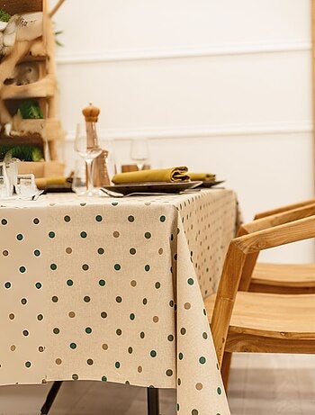 Nappe rectangle enduite à pois