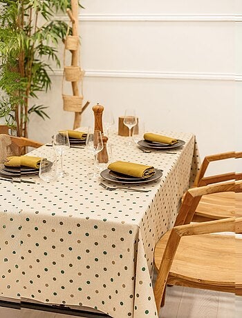 Nappe rectangle enduite à pois