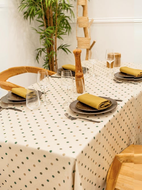 Nappe rectangle enduite à pois - Kiabi