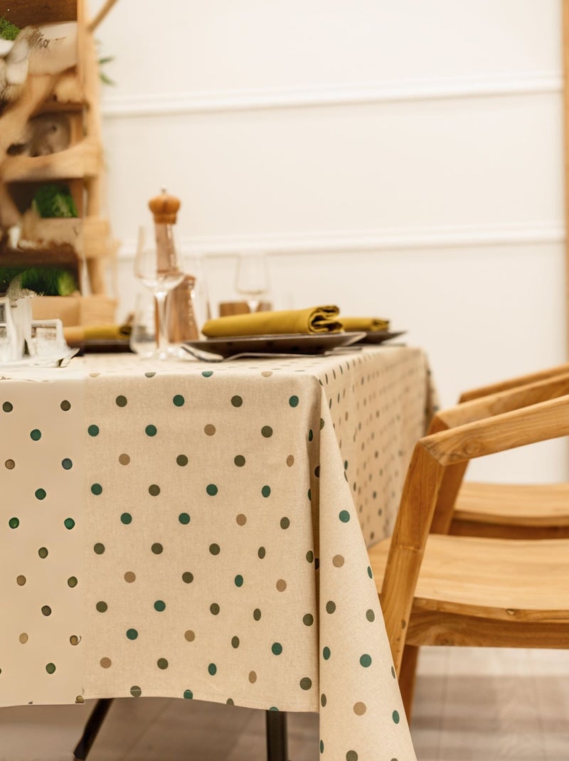 Nappe rectangle enduite à pois Vert foncé - Kiabi
