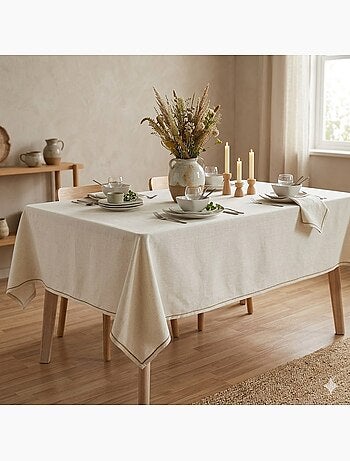 Nappe rectangle feston en jute Linna