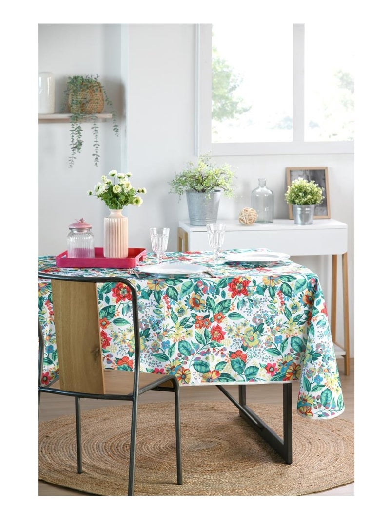 Nappe rectangle Fleurs colorees Vert - Kiabi