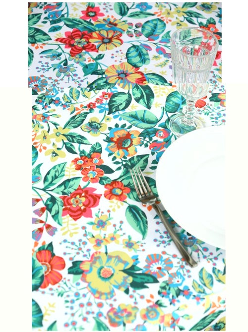 Nappe rectangle Fleurs colorees - Kiabi