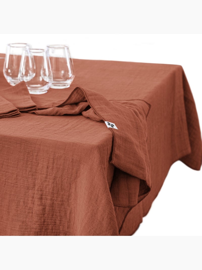 Nappe rectangle gaze de coton Gaia Vert kaki - Kiabi