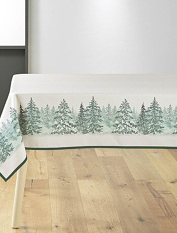 Nappe Rectangle Infroissable Christmas Sapins Imprimé Antitache