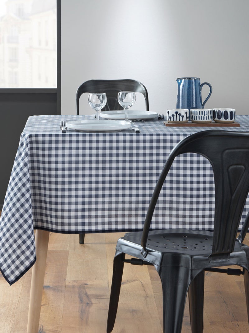 Nappe Rectangle Infroissable Vichy Bleu Antitache Bleu - Kiabi