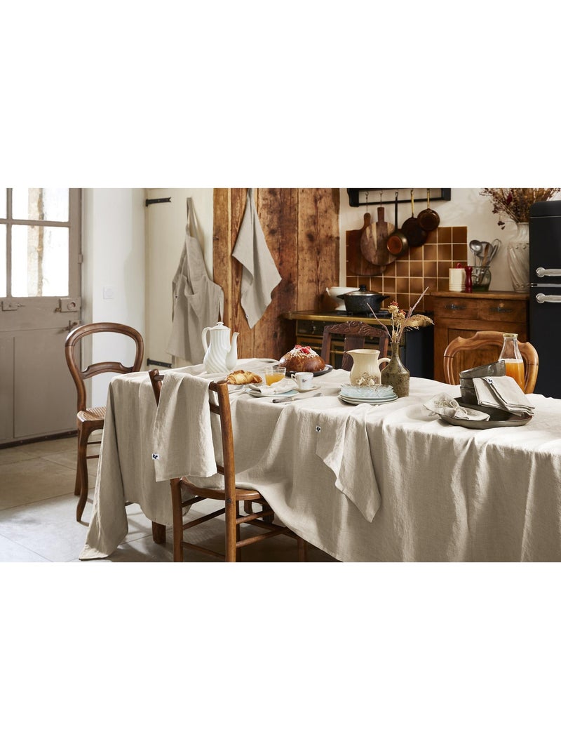 Nappe Rectangle – Lin Lavé Français Luxe - Soline Beige naturel - Kiabi