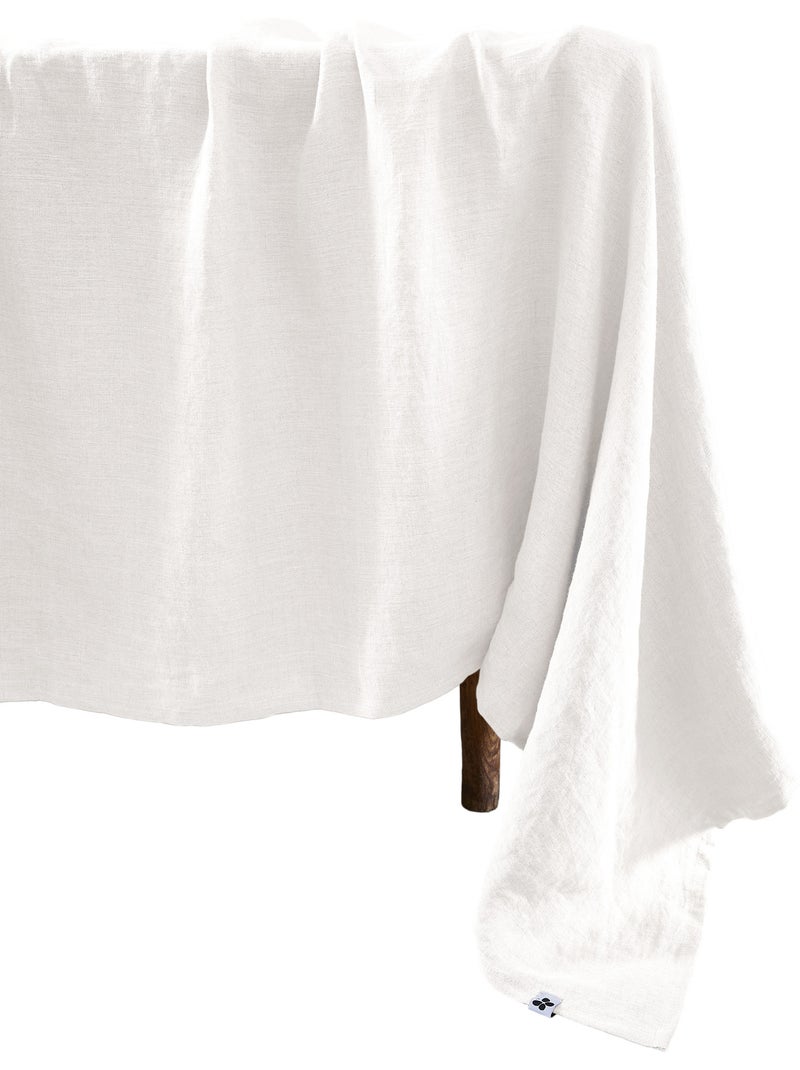 Nappe Rectangle – Lin Lavé Français Luxe - Soline Blanc - Kiabi