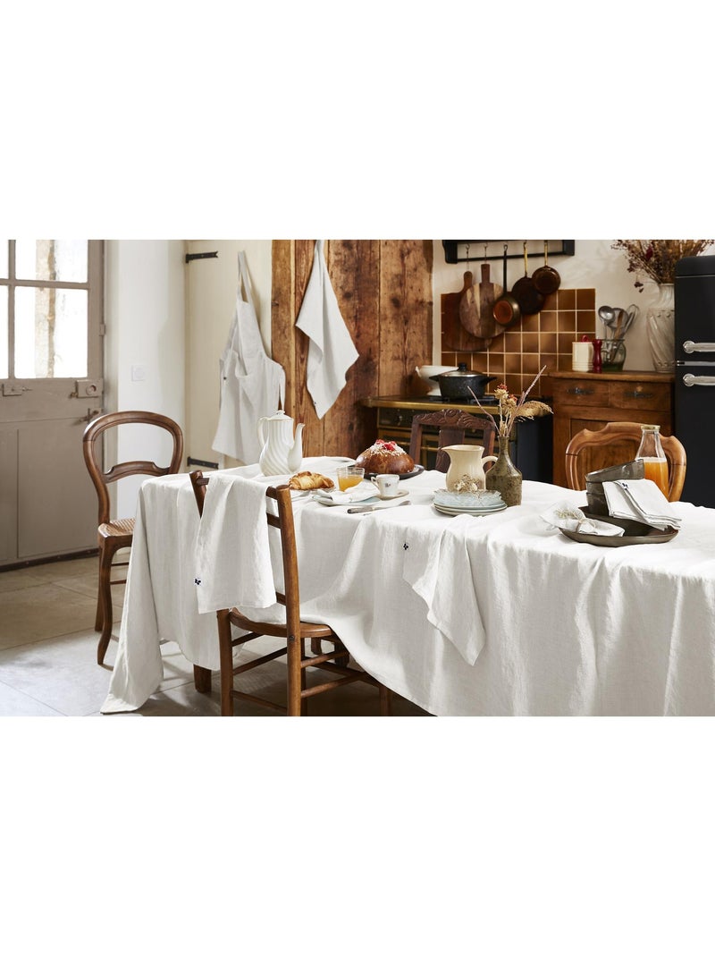 Nappe Rectangle – Lin Lavé Français Luxe - Soline Blanc - Kiabi