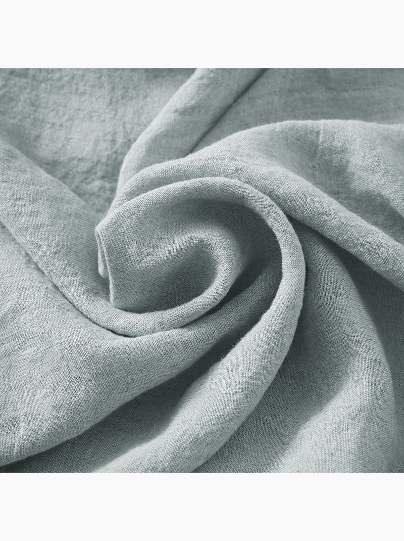 Nappe Rectangle – Lin Lavé Français Luxe - Soline Bleu - Kiabi