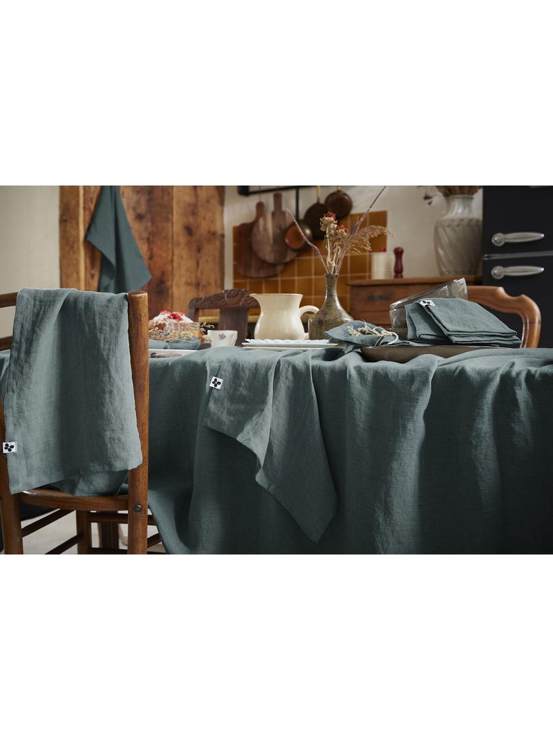 Nappe Rectangle – Lin Lavé Français Luxe - Soline Gris foncé - Kiabi