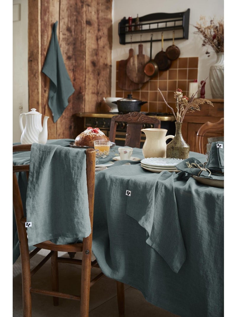 Nappe Rectangle – Lin Lavé Français Luxe - Soline Gris foncé - Kiabi