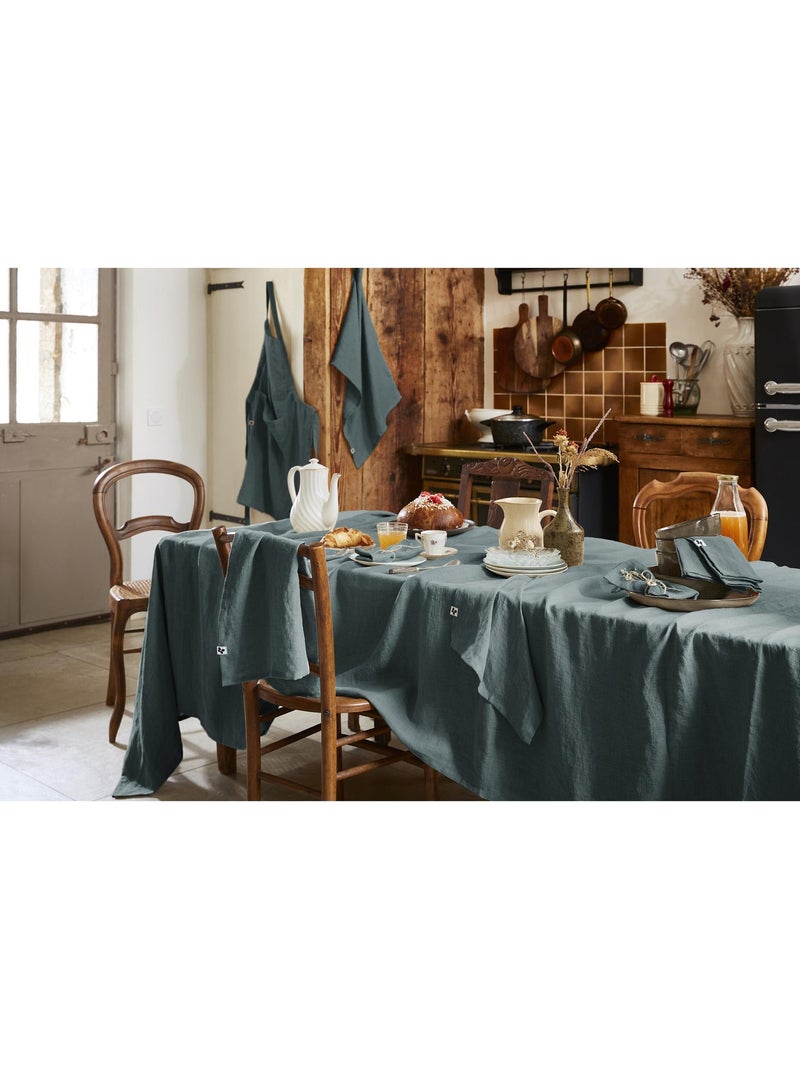 Nappe Rectangle – Lin Lavé Français Luxe - Soline Gris foncé - Kiabi