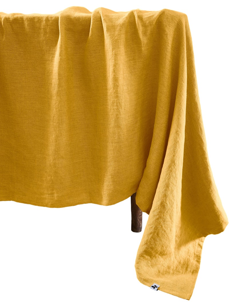 Nappe Rectangle – Lin Lavé Français Luxe - Soline Jaune - Kiabi