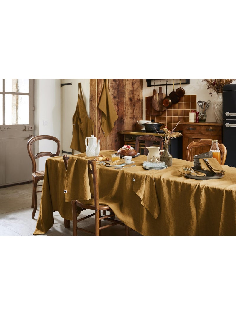 Nappe Rectangle – Lin Lavé Français Luxe - Soline Marron - Kiabi