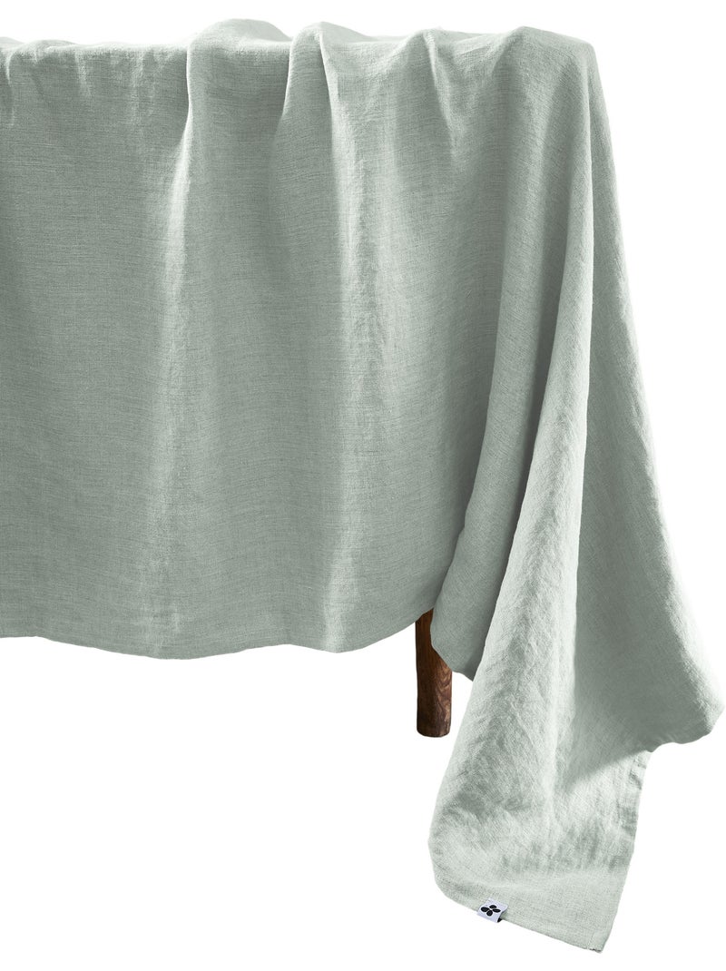 Nappe Rectangle – Lin Lavé Français Luxe - Soline Vert eucalyptus - Kiabi