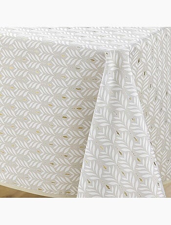 Nappe rectangle polyester imprime metallise