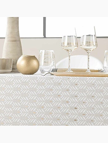 Nappe rectangle polyester imprime metallise