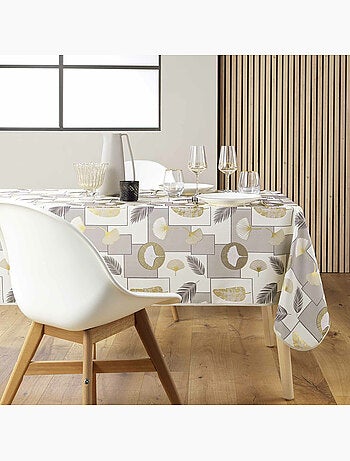 Nappe rectangle polyester imprimé métallisé