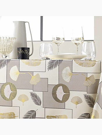 Nappe rectangle polyester imprimé métallisé