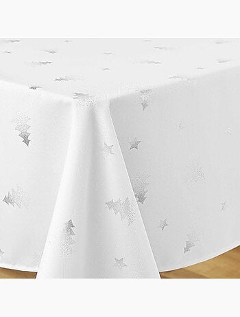 Nappe rectangle polyester imprime metallise