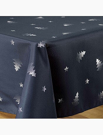 Nappe rectangle polyester imprime metallise