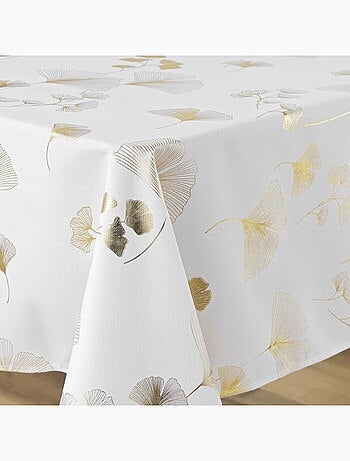Nappe rectangle polyester imprimé metallisé Bloomy