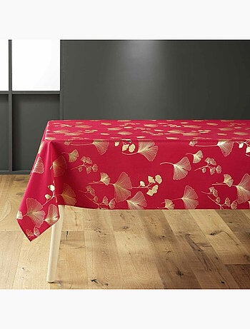 Nappe rectangle polyester imprimé metallisé Bloomy