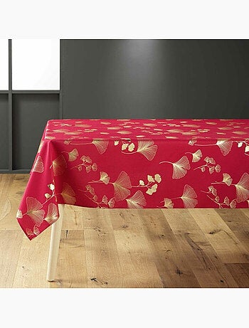Nappe rectangle polyester imprimé metallisé Bloomy