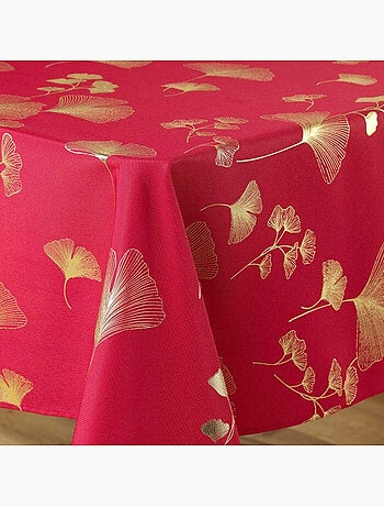 Nappe rectangle polyester imprimé metallisé Bloomy