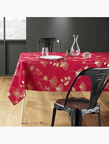 Nappe rectangle polyester imprimé metallisé Bloomy