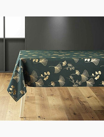 Nappe rectangle polyester imprimé metallisé Bloomy