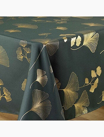 Nappe rectangle polyester imprimé metallisé Bloomy