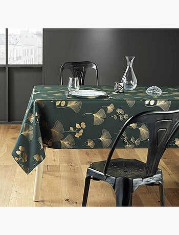Nappe rectangle polyester imprimé metallisé Bloomy