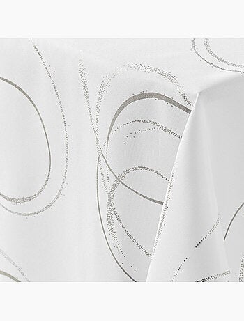 Nappe rectangle polyester imprimé metallisé Bully