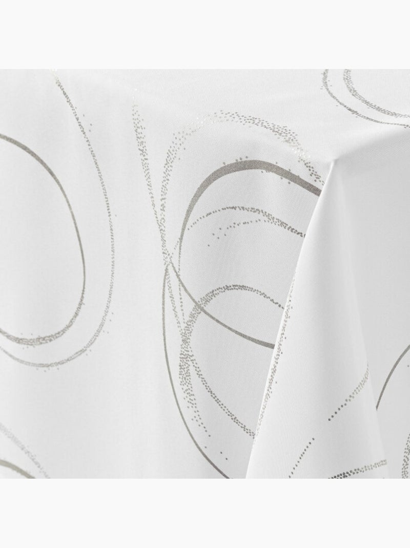 Nappe rectangle polyester imprimé metallisé Bully Blanc - Kiabi