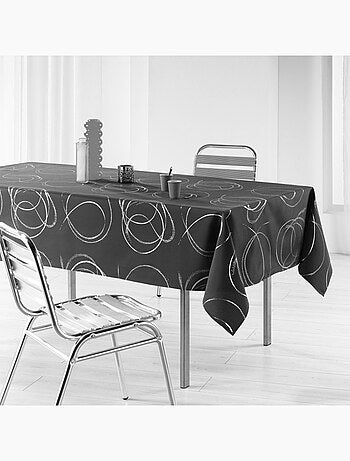 Nappe rectangle polyester imprimé metallisé Bully