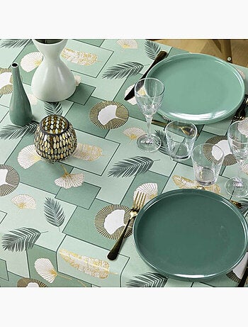 Nappe rectangle polyester imprimé métallisé