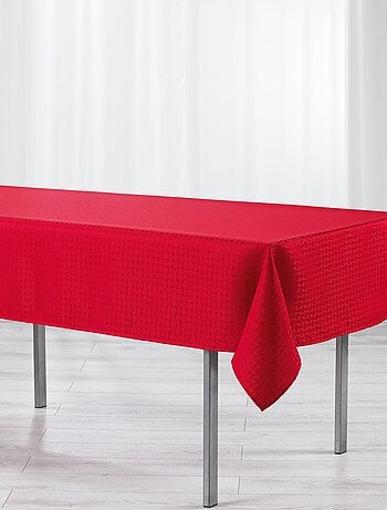 Nappe rectangle polyester Jacquard Damasse Maillon Rouge 140 x 300 cm