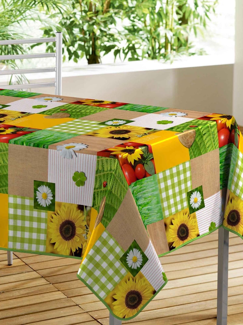 Nappe rectangle PVC Patchfleur Jaune - Kiabi