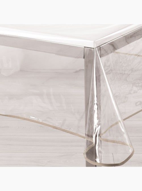 Nappe rectangle transparente ourlet coloré - Kiabi