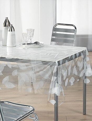 Nappe rectangle transparente print feuillages